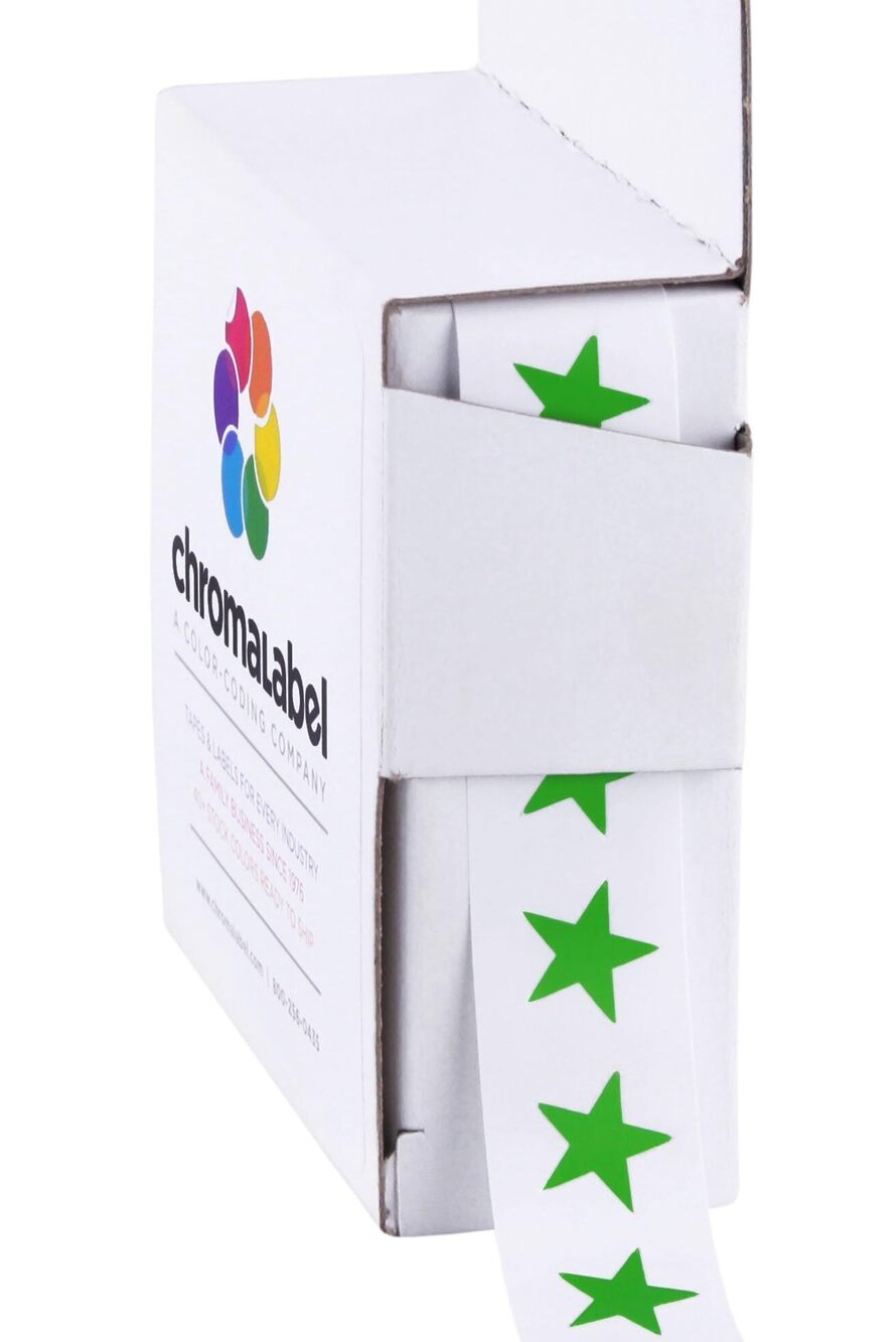 7244 3/8" 0.375 Inch Color Code Star Stickers, 1000 Labels per Dispenser
